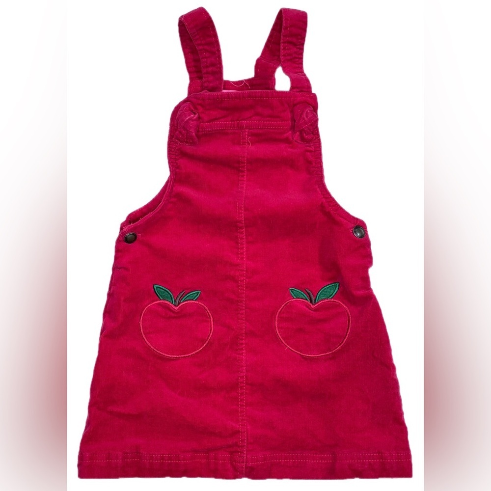 Kids Isaac Mizrahi Red Apple Corduroy Jumper Dress 4T Novelty AS IS READ